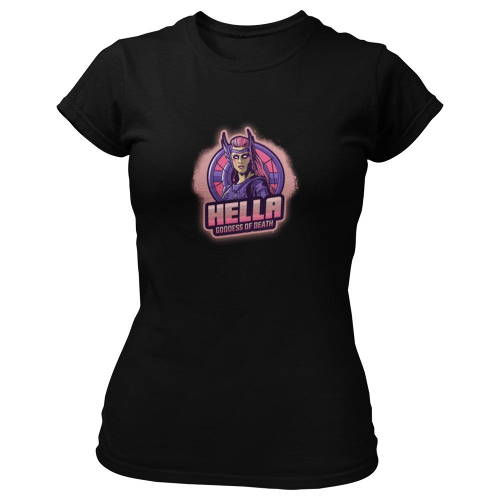 Pure Cotton Bio-Washed T-Shirt Chest Printed-Viking Gods Series - Fearsom Hella The Goddess of Death Design-by ZingerTees-Unisex-EL9120288 - Image 7