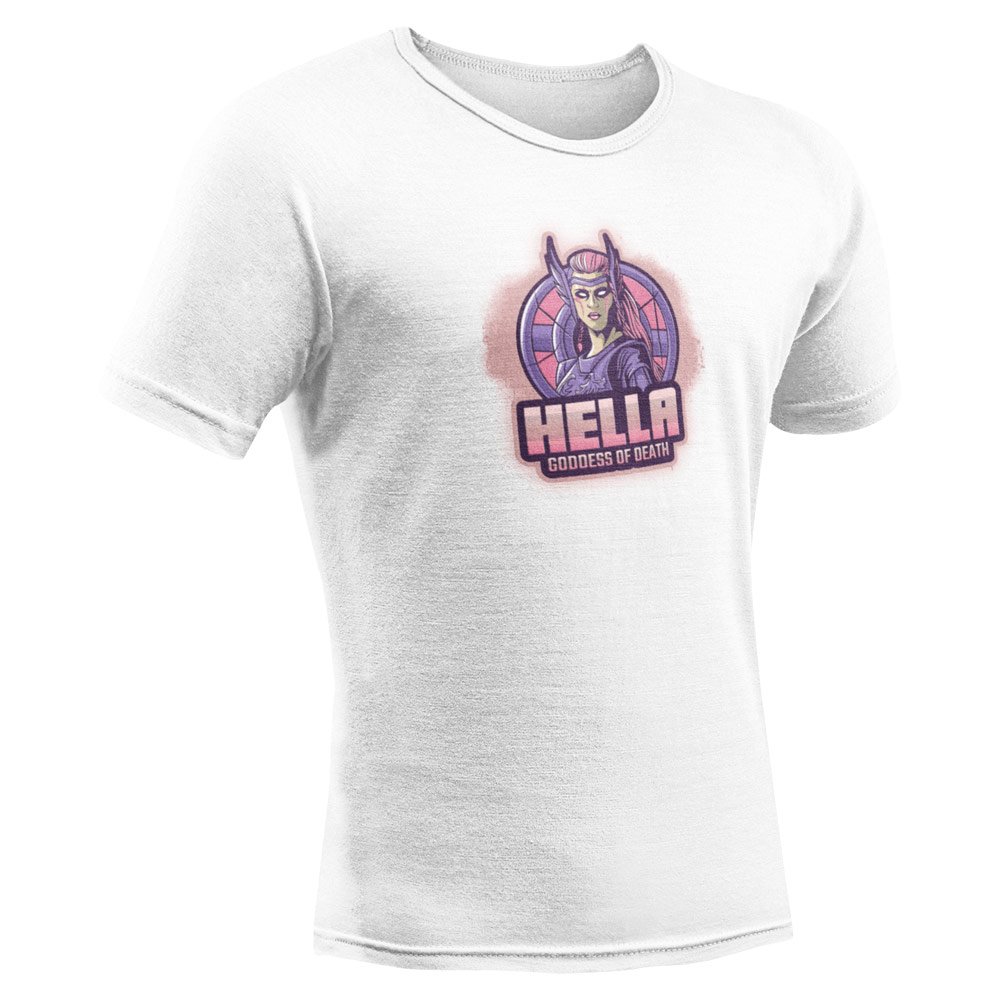 Pure Cotton Bio-Washed T-Shirt Chest Printed-Viking Gods Series - Fearsom Hella The Goddess of Death Design-by ZingerTees-Unisex-EL9120288 - Image 6