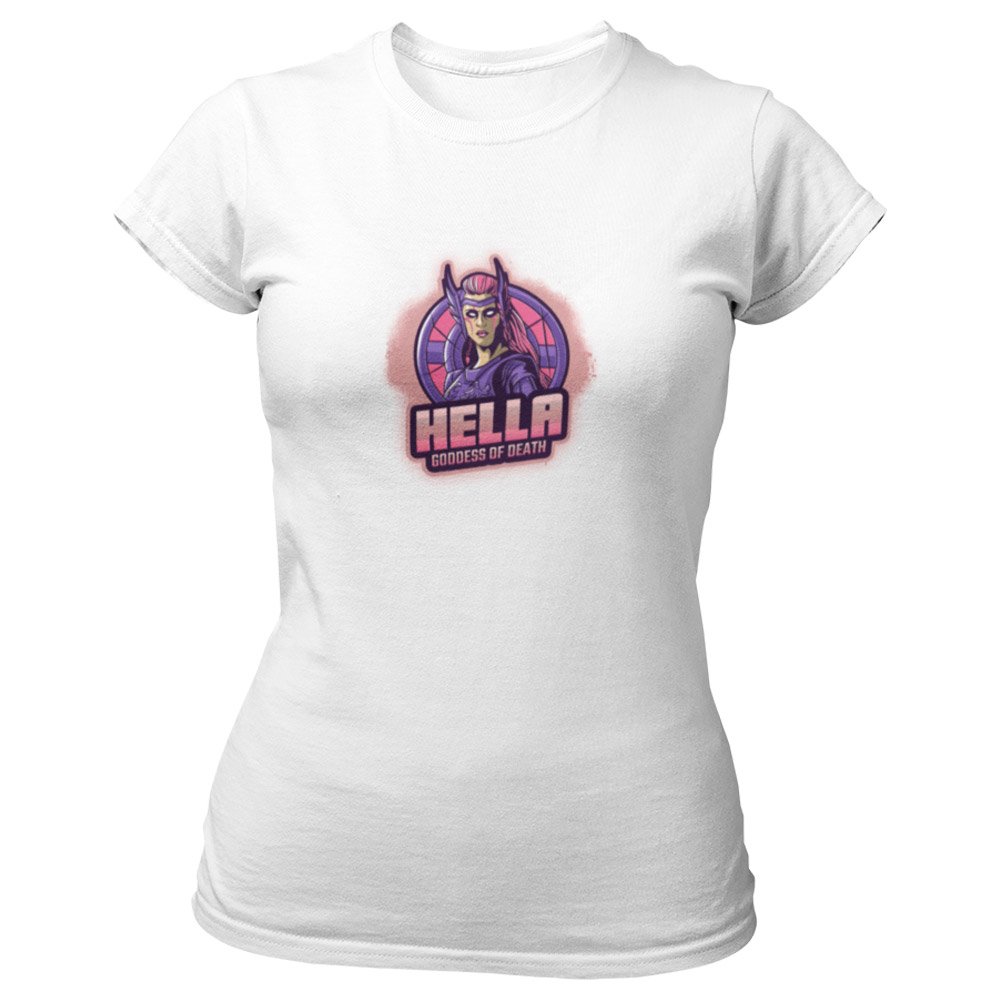 Pure Cotton Bio-Washed T-Shirt Chest Printed-Viking Gods Series - Fearsom Hella The Goddess of Death Design-by ZingerTees-Unisex-EL9120288 - Image 5