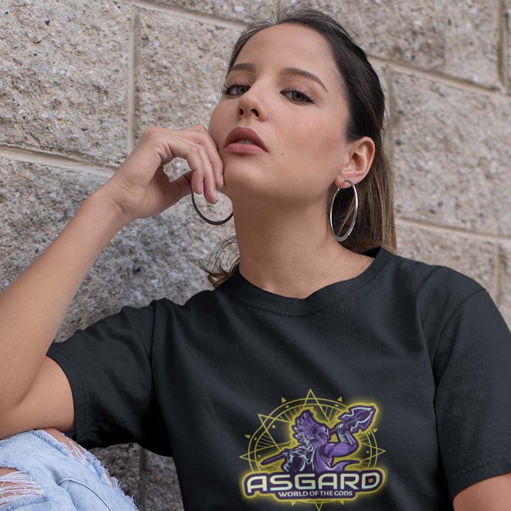 Pure Cotton Bio-Washed T-Shirt Chest Printed-Viking Gods Series - Asgard World of Gods Design-by ZingerTees-Unisex-EL9120289 - Image 4