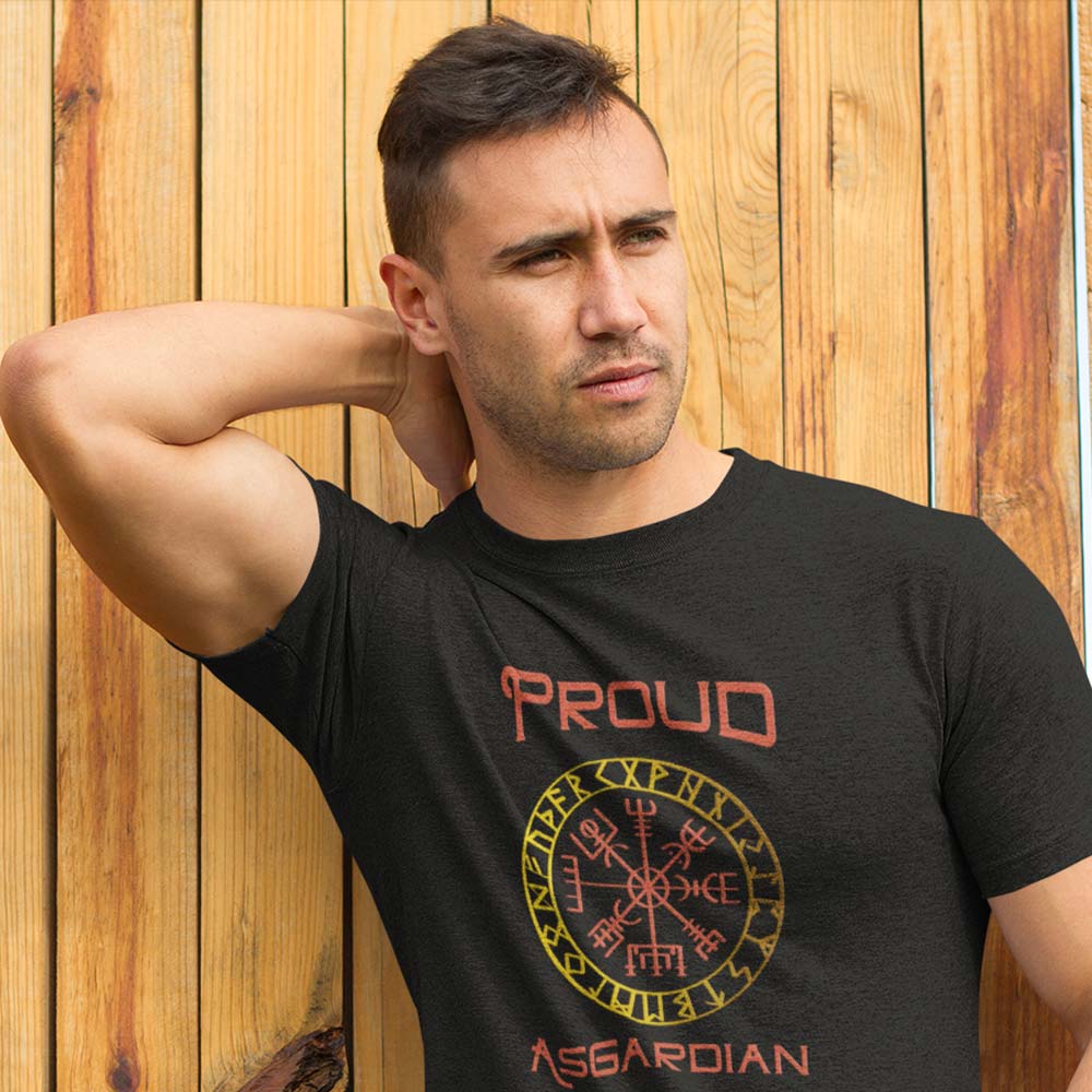 Pure Cotton Bio-Washed T-Shirt Chest Printed-Viking Gods Series - Proud Asgardian Design-by ZingerTees-Unisex-EL9120292 - Image 2