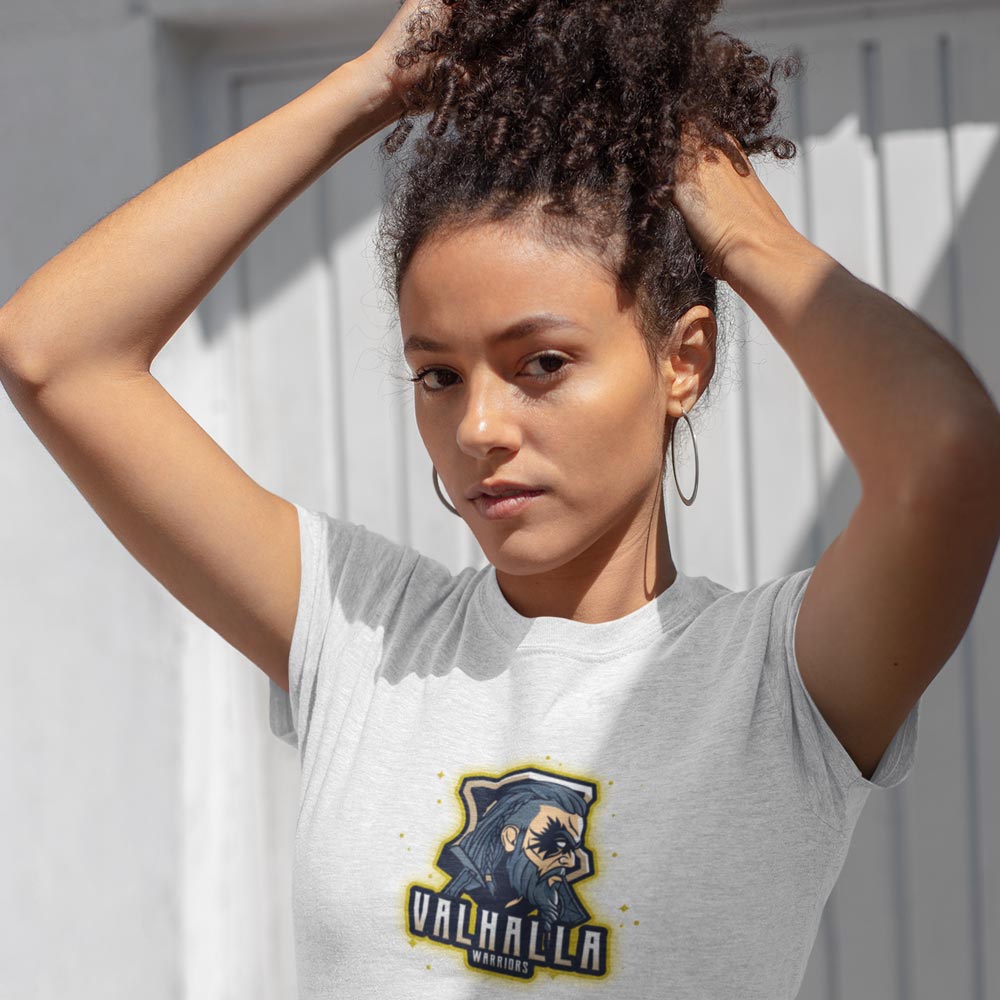 Pure Cotton Bio-Washed T-Shirt Chest Printed-Viking Gods Series - The Valhalla Warriors Design-by ZingerTees-Unisex-EL9120282