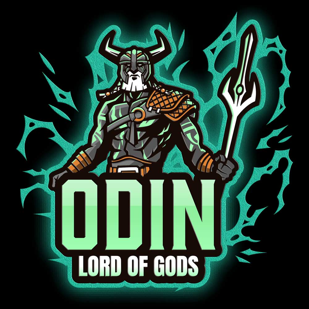 Pure Cotton Bio-Washed T-Shirt Chest Printed-Viking Gods Series - Odin The Lord of Gods Design-by ZingerTees-Unisex-EL9120285 - Image 9