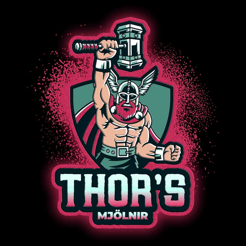 Pure Cotton Bio-Washed T-Shirt Chest Printed-Viking Gods Series - The Mighty Thor Odinson's Hammer Mjöllnir Design-by ZingerTees-Unisex-EL9120287 - Image 9