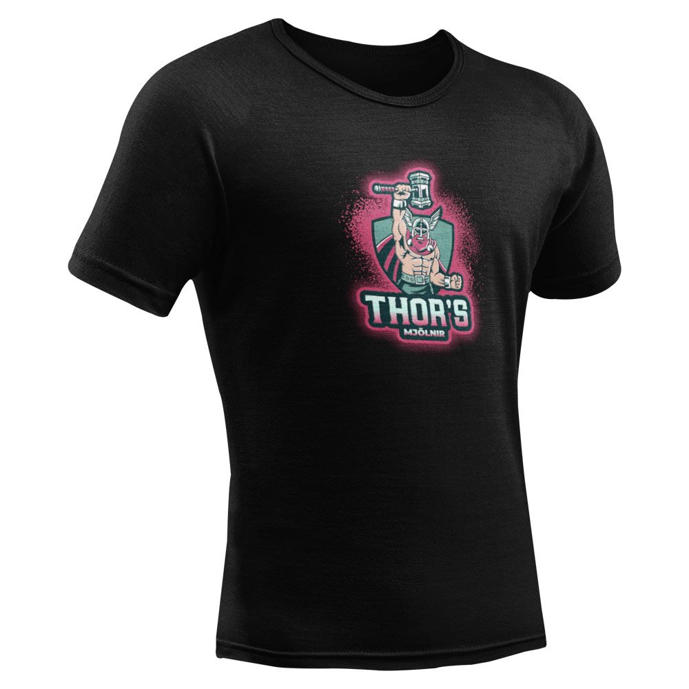 Pure Cotton Bio-Washed T-Shirt Chest Printed-Viking Gods Series - The Mighty Thor Odinson's Hammer Mjöllnir Design-by ZingerTees-Unisex-EL9120287 - Image 5