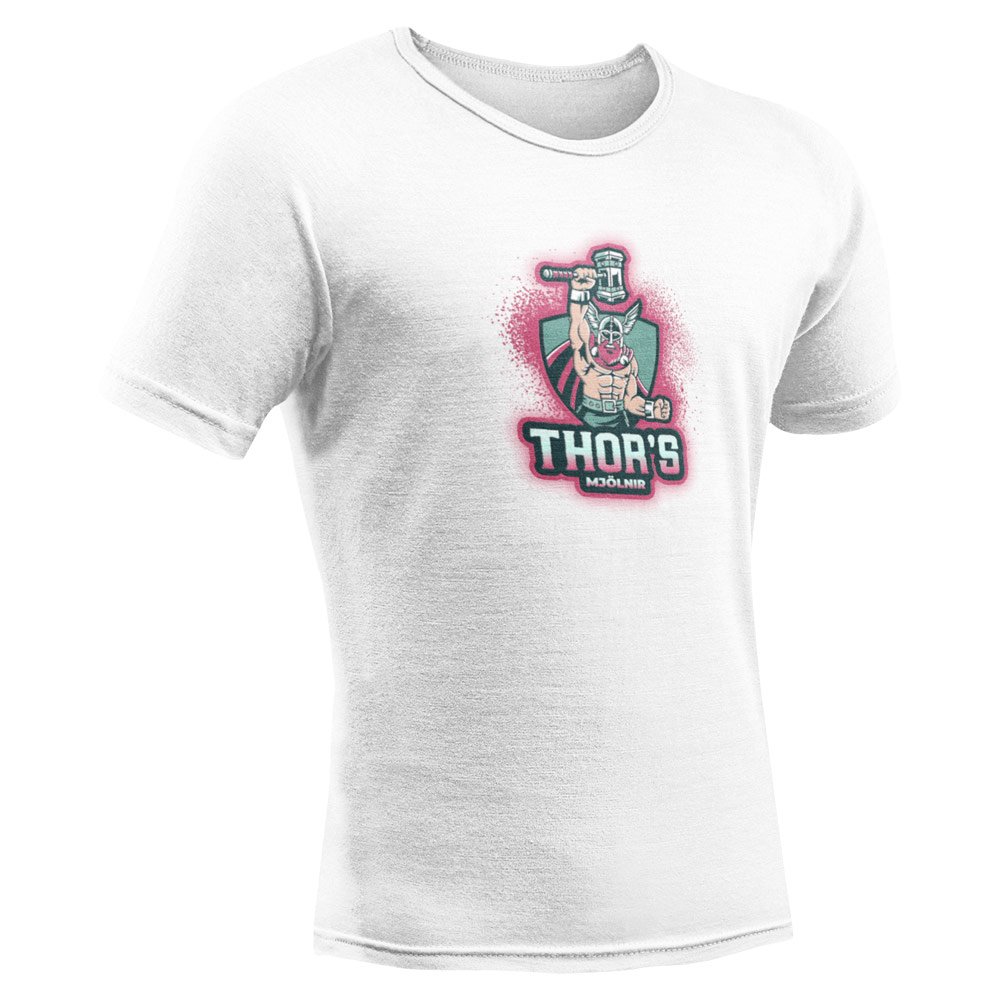 Pure Cotton Bio-Washed T-Shirt Chest Printed-Viking Gods Series - The Mighty Thor Odinson's Hammer Mjöllnir Design-by ZingerTees-Unisex-EL9120287 - Image 7