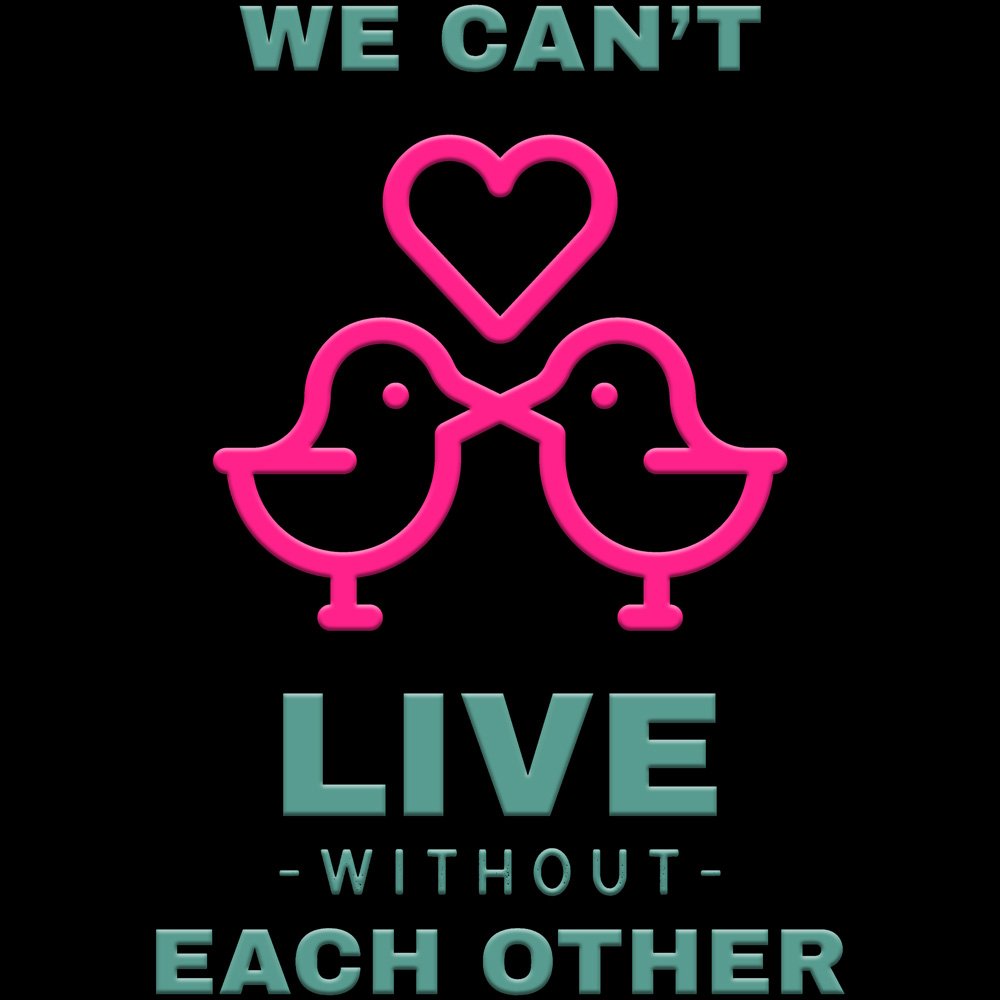 Pure Cotton Bio-Washed T-Shirt Chest Printed - We Can't Live Without Each Other Design-by ZingerTees-Set of 2 Couple Tees-EL9120255 - Image 7