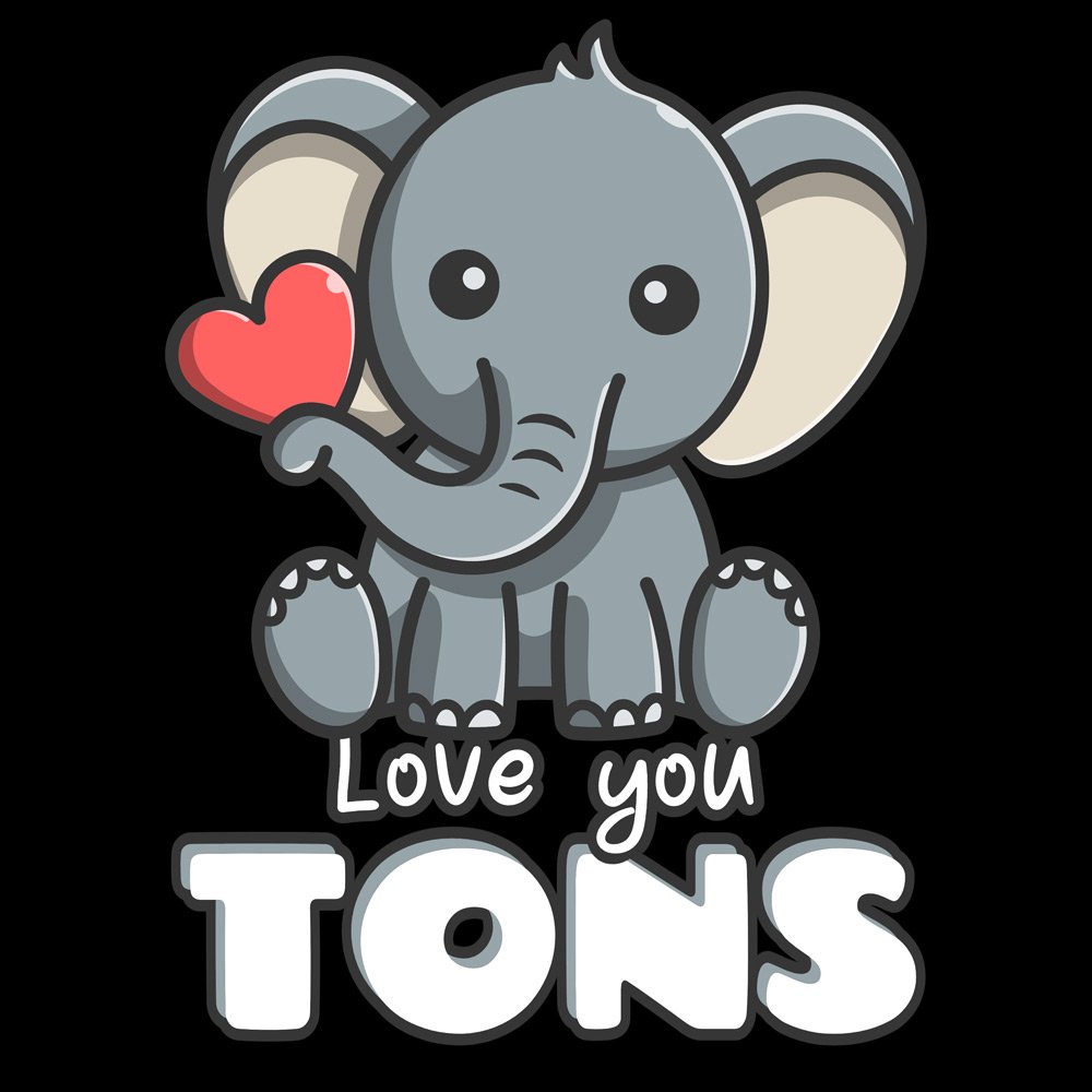Pure Cotton Bio-Washed T-Shirt Chest Printed-Valentine's Day - Cute Elephant Love you tons Design-by ZingerTees-Unisex-EL9120273 - Image 10
