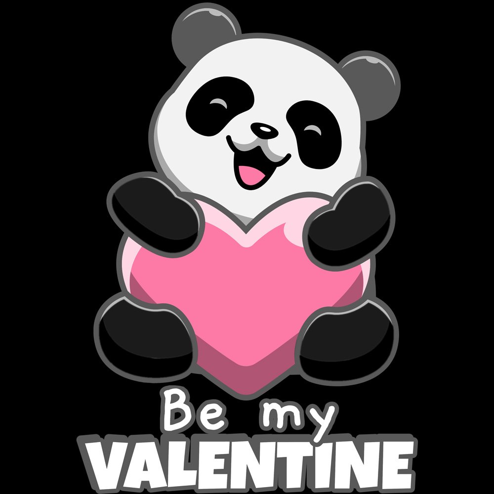 Pure Cotton Bio-Washed T-Shirt Chest Printed-Valentine's Day - Cute Panda Be My Valentine Design-by ZingerTees-Unisex-EL9120274 - Image 10