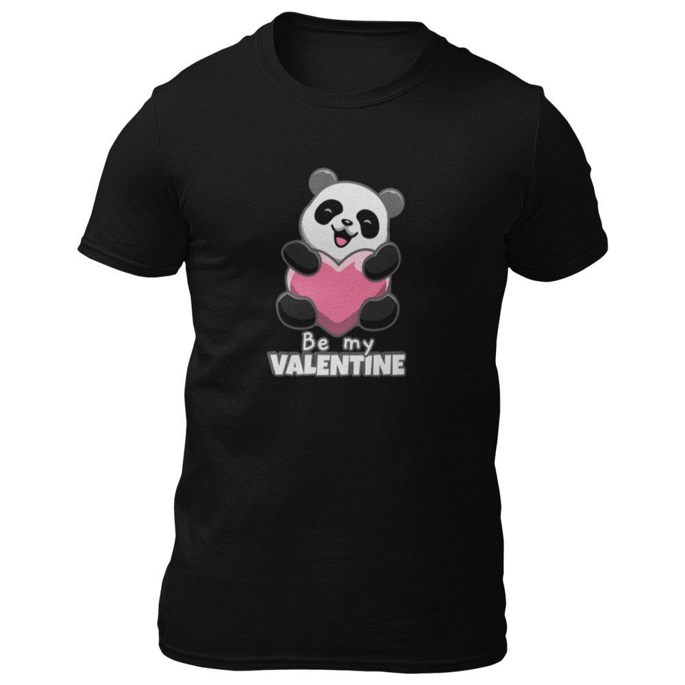 Pure Cotton Bio-Washed T-Shirt Chest Printed-Valentine's Day - Cute Panda Be My Valentine Design-by ZingerTees-Unisex-EL9120274 - Image 8