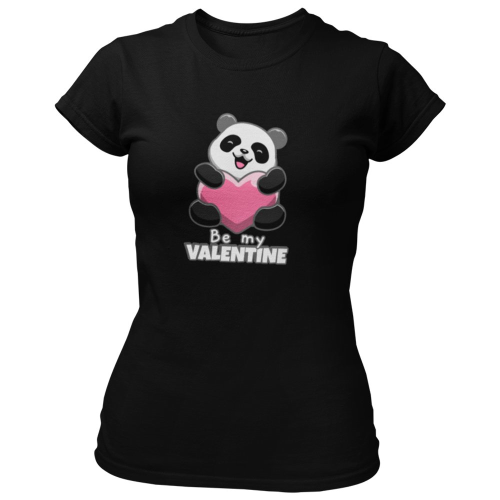 Pure Cotton Bio-Washed T-Shirt Chest Printed-Valentine's Day - Cute Panda Be My Valentine Design-by ZingerTees-Unisex-EL9120274 - Image 7