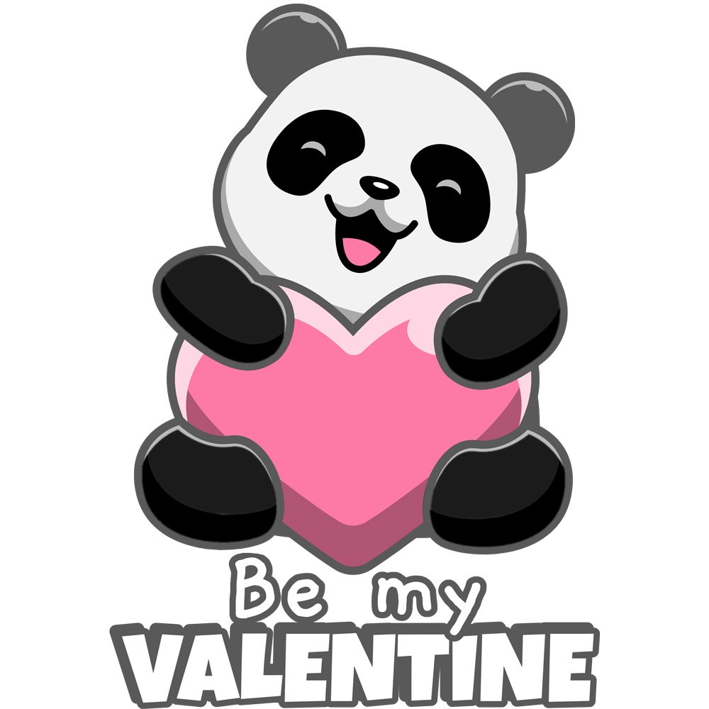 Pure Cotton Bio-Washed T-Shirt Chest Printed-Valentine's Day - Cute Panda Be My Valentine Design-by ZingerTees-Unisex-EL9120274 - Image 9