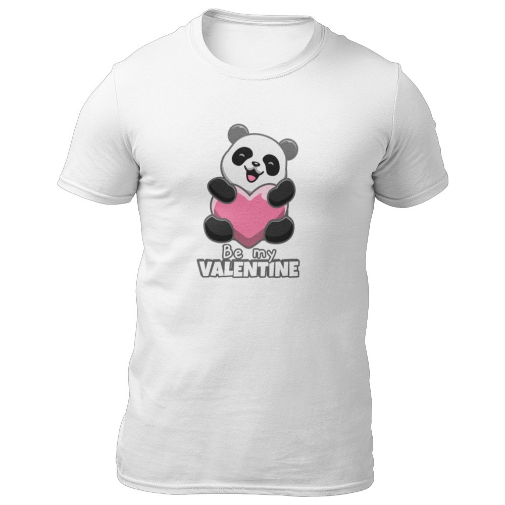 Pure Cotton Bio-Washed T-Shirt Chest Printed-Valentine's Day - Cute Panda Be My Valentine Design-by ZingerTees-Unisex-EL9120274 - Image 6