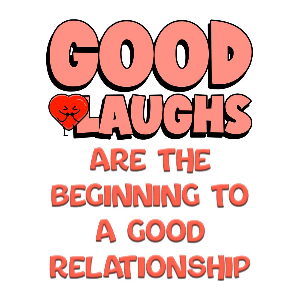 Pure Cotton Bio-Washed T-Shirt Chest Printed-Valentine's Day - Good Laughs Begin Good Relationship Design-by ZingerTees-Unisex-EL9120261 - Image 9