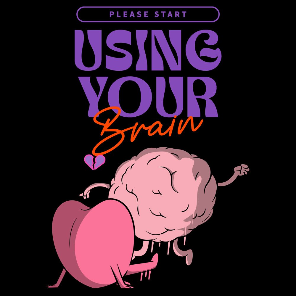 Pure Cotton Bio-Washed T-Shirt Chest Printed-Anti-Valentine's Day - Use Your Brain Design-by ZingerTees-Unisex-EL9120262 - Image 10