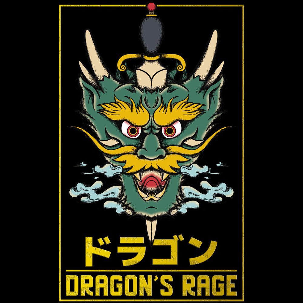 Pure Cotton Bio-Washed T-Shirt Chest Printed-Japanese Anime Dragon's Rage Design-22-by ZingerTees-Unisex-EL9120382 - Image 10
