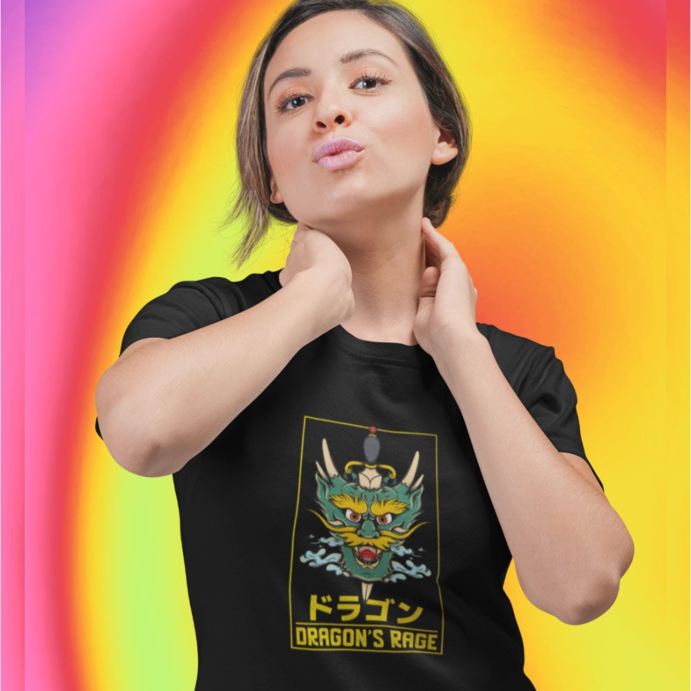 Pure Cotton Bio-Washed T-Shirt Chest Printed-Japanese Anime Dragon's Rage Design-22-by ZingerTees-Unisex-EL9120382 - Image 3