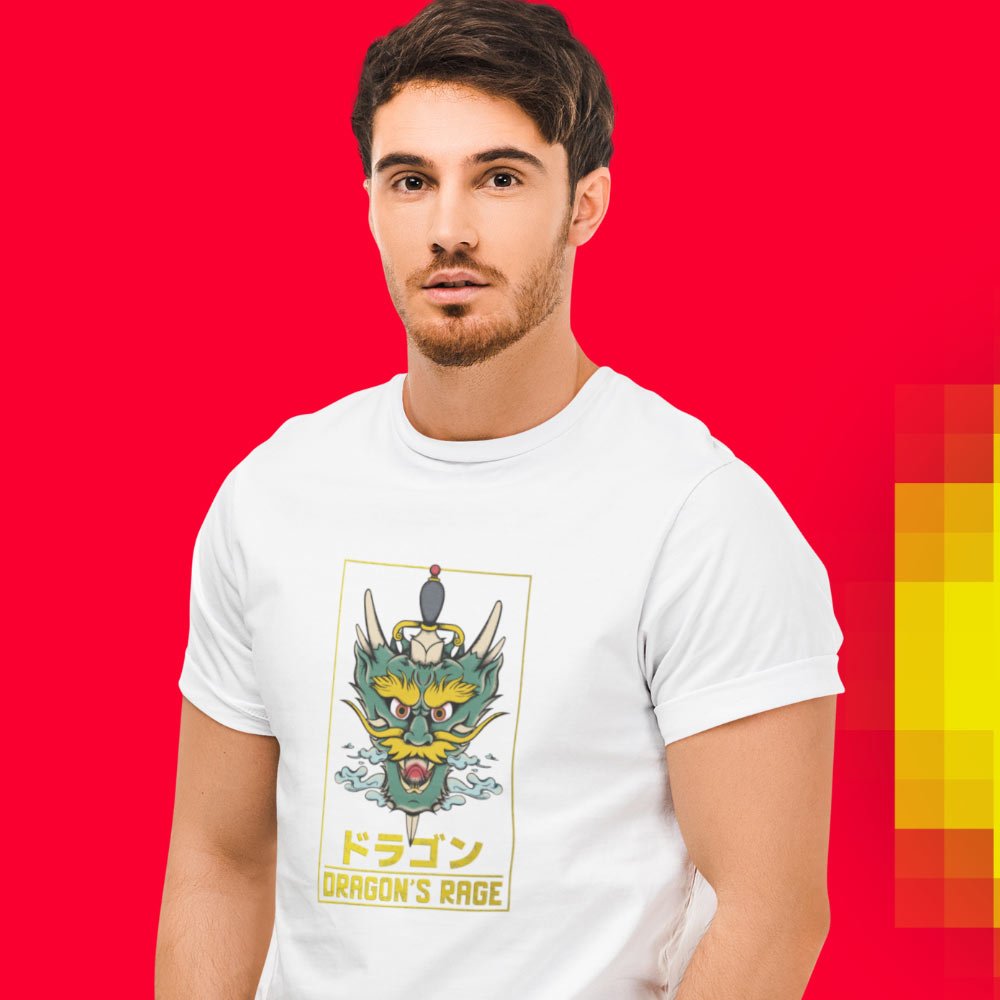 Pure Cotton Bio-Washed T-Shirt Chest Printed-Japanese Anime Dragon's Rage Design-22-by ZingerTees-Unisex-EL9120382 - Image 4