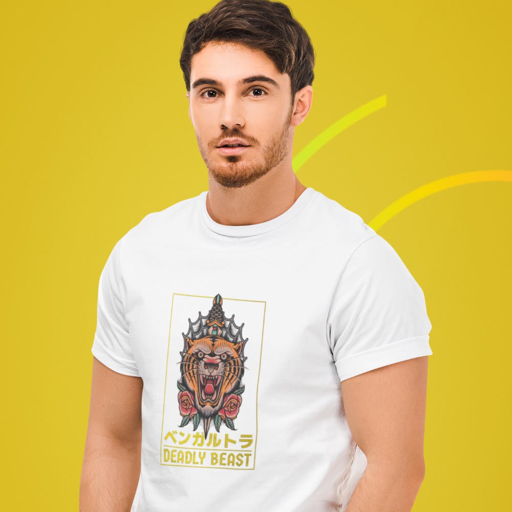 Pure Cotton Bio-Washed T-Shirt Chest Printed-Japanese Anime Deadly Beast Design-24-by ZingerTees-Unisex-EL9120384 - Image 2