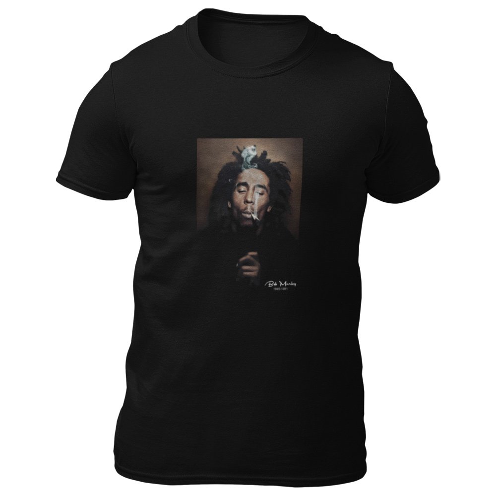 Pure Cotton Bio-Washed T-Shirt Chest Printed-Tribute to Bob Marley-Rock Music Legends-1-by ZingerTees-Unisex-EL9120355 - Image 8