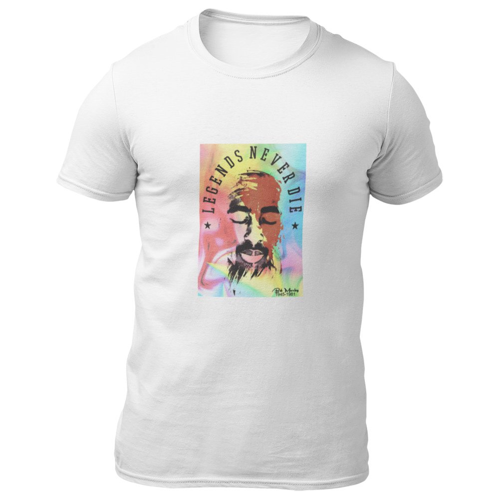 Pure Cotton Bio-Washed T-Shirt Chest Printed-Tribute to Bob Marley-Rock Music Legends-10-by ZingerTees-Unisex-EL9120364 - Image 6