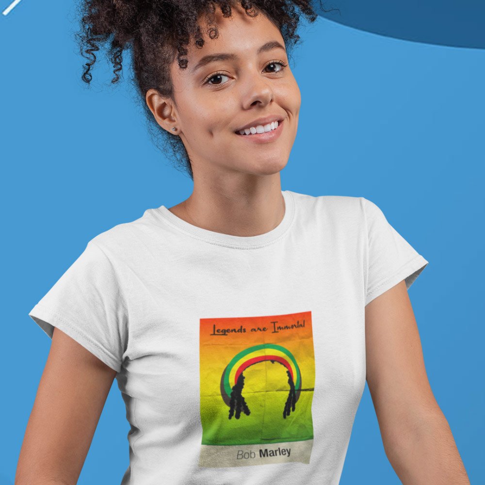 Pure Cotton Bio-Washed T-Shirt Chest Printed-Tribute to Bob Marley-Rock Music Legends-12-by ZingerTees-Unisex-EL9120366 - Image 4