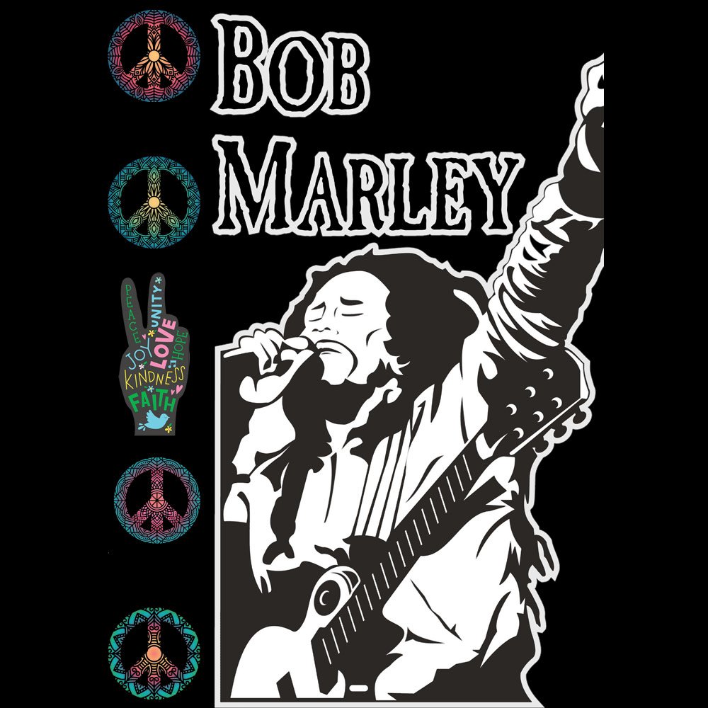 Pure Cotton Bio-Washed T-Shirt Chest Printed-Tribute to Bob Marley-Rock Music Legends-13-by ZingerTees-Unisex-EL9120367 - Image 10