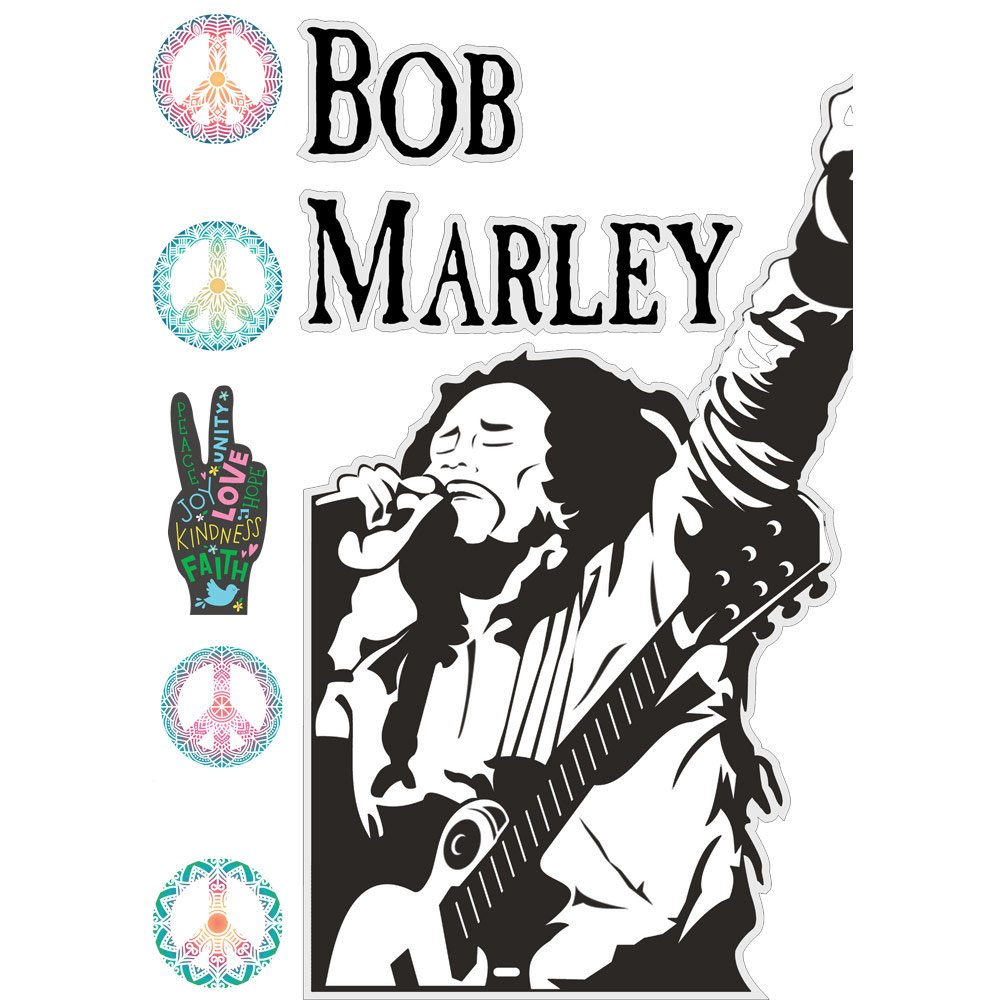 Pure Cotton Bio-Washed T-Shirt Chest Printed-Tribute to Bob Marley-Rock Music Legends-13-by ZingerTees-Unisex-EL9120367 - Image 9
