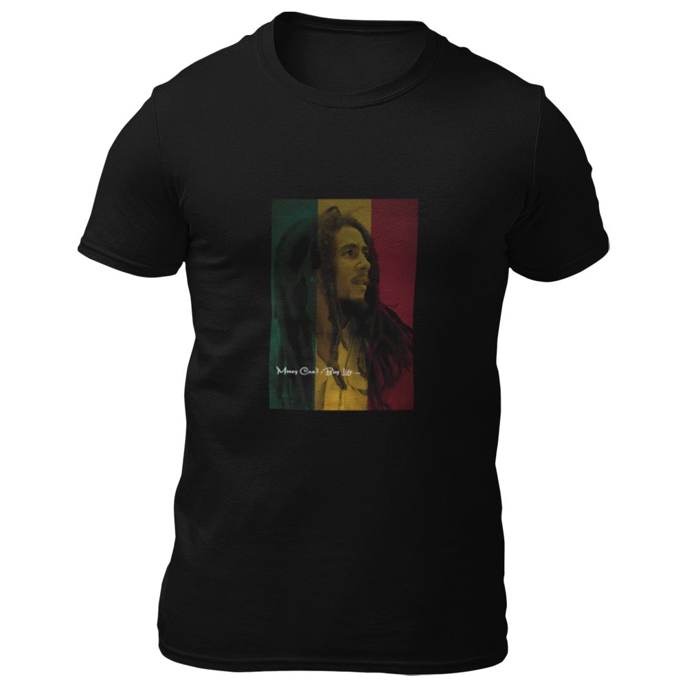 Pure Cotton Bio-Washed T-Shirt Chest Printed-Tribute to Bob Marley-Rock Music Legends-2-by ZingerTees-Unisex-EL9120356 - Image 5