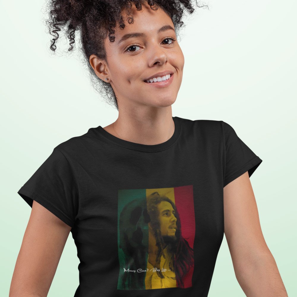 Pure Cotton Bio-Washed T-Shirt Chest Printed-Tribute to Bob Marley-Rock Music Legends-2-by ZingerTees-Unisex-EL9120356 - Image 4