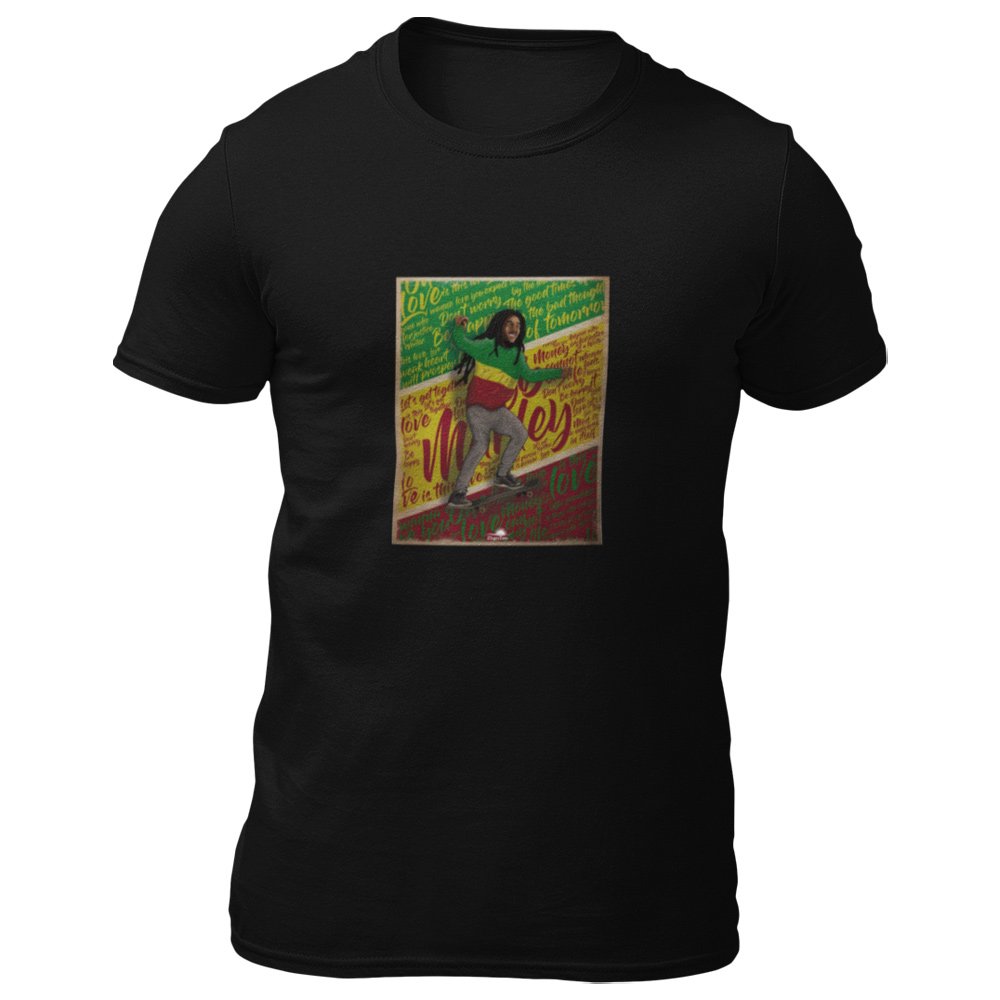Pure Cotton Bio-Washed T-Shirt Chest Printed-Tribute to Bob Marley-Rock Music Legends-6-by ZingerTees-Unisex-EL9120360 - Image 5
