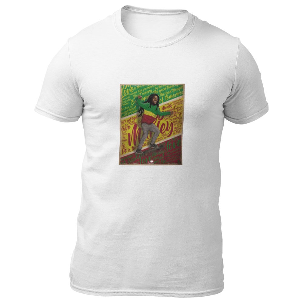 Pure Cotton Bio-Washed T-Shirt Chest Printed-Tribute to Bob Marley-Rock Music Legends-6-by ZingerTees-Unisex-EL9120360 - Image 6