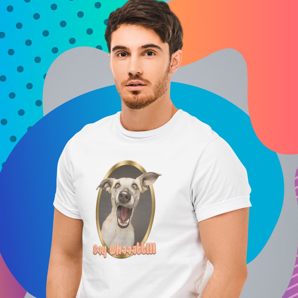 Pure Cotton Bio-Washed T-Shirt Chest Printed-Slogan Funny Dog-Say What-Design-10-by ZingerTees-Unisex-EL9120461 - Image 3