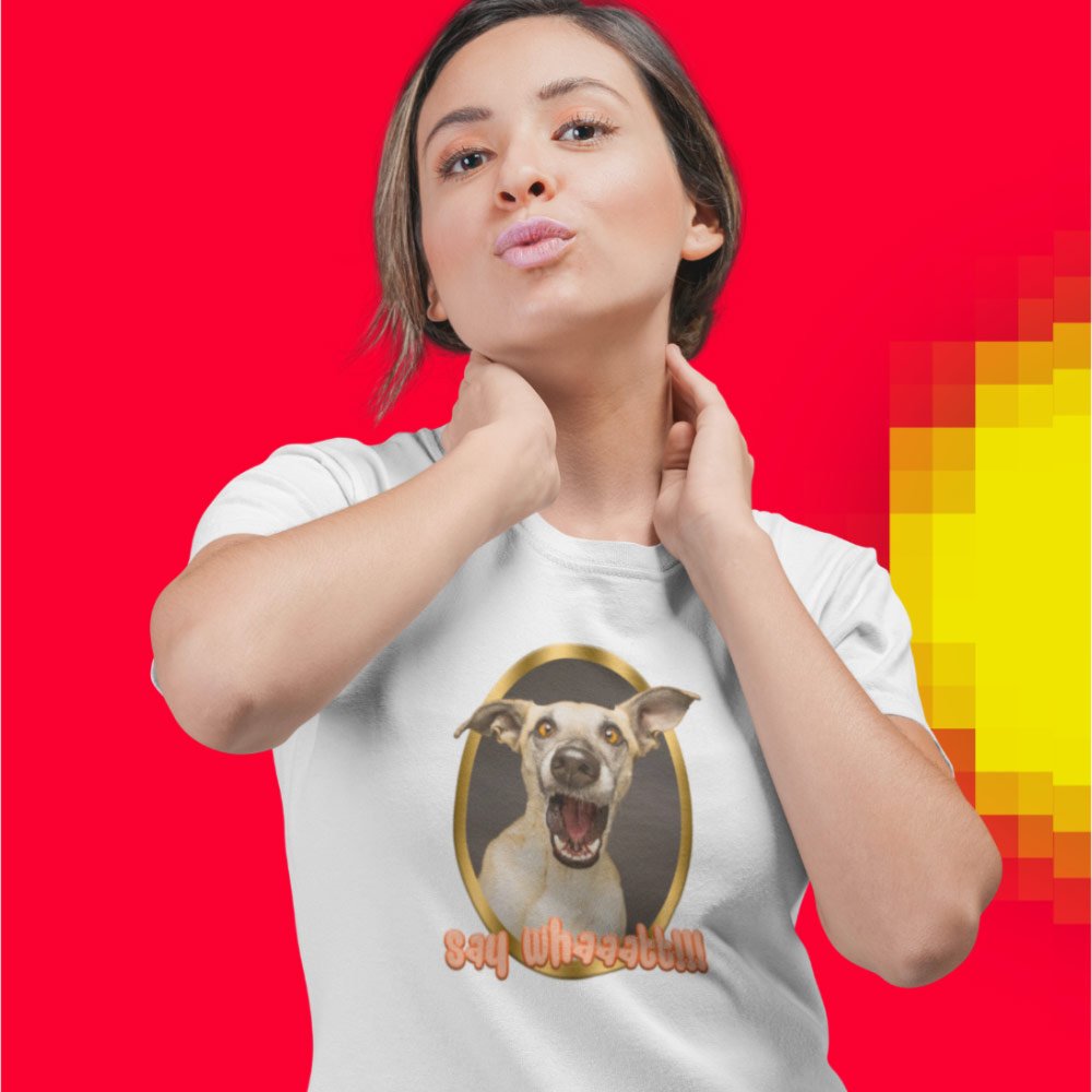 Pure Cotton Bio-Washed T-Shirt Chest Printed-Slogan Funny Dog-Say What-Design-10-by ZingerTees-Unisex-EL9120461 - Image 2