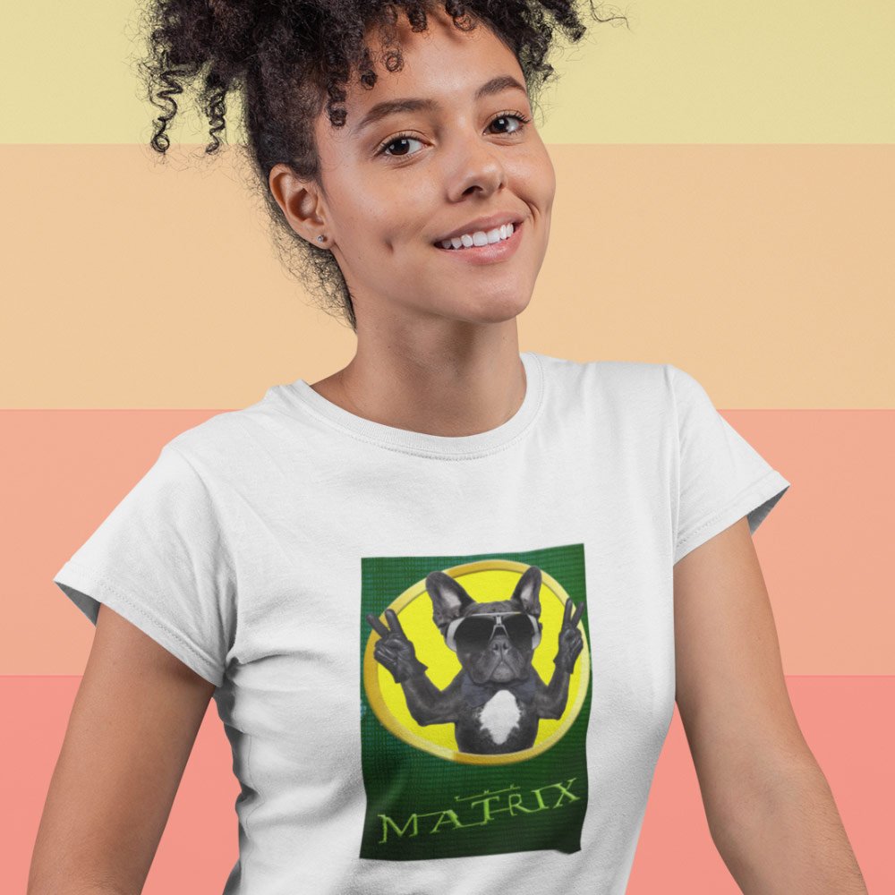 Pure Cotton Bio-Washed T-Shirt Chest Printed-Slogan Funny Dog-The Matrix-Design-13-by ZingerTees-Unisex-EL9120464