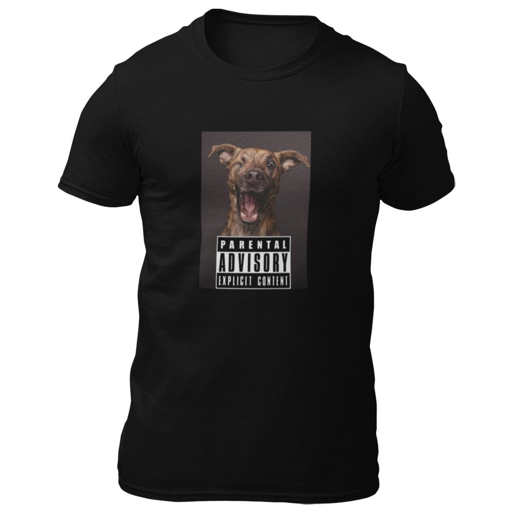 Pure Cotton Bio-Washed T-Shirt Chest Printed-Slogan Funny Dog-Parental Advisory-Design-18-by ZingerTees-Unisex-EL9120469 - Image 5