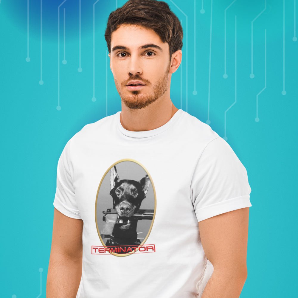 Pure Cotton Bio-Washed T-Shirt Chest Printed-Slogan Funny Dog-The Terminator-Design-19-by ZingerTees-Unisex-EL9120470 - Image 2