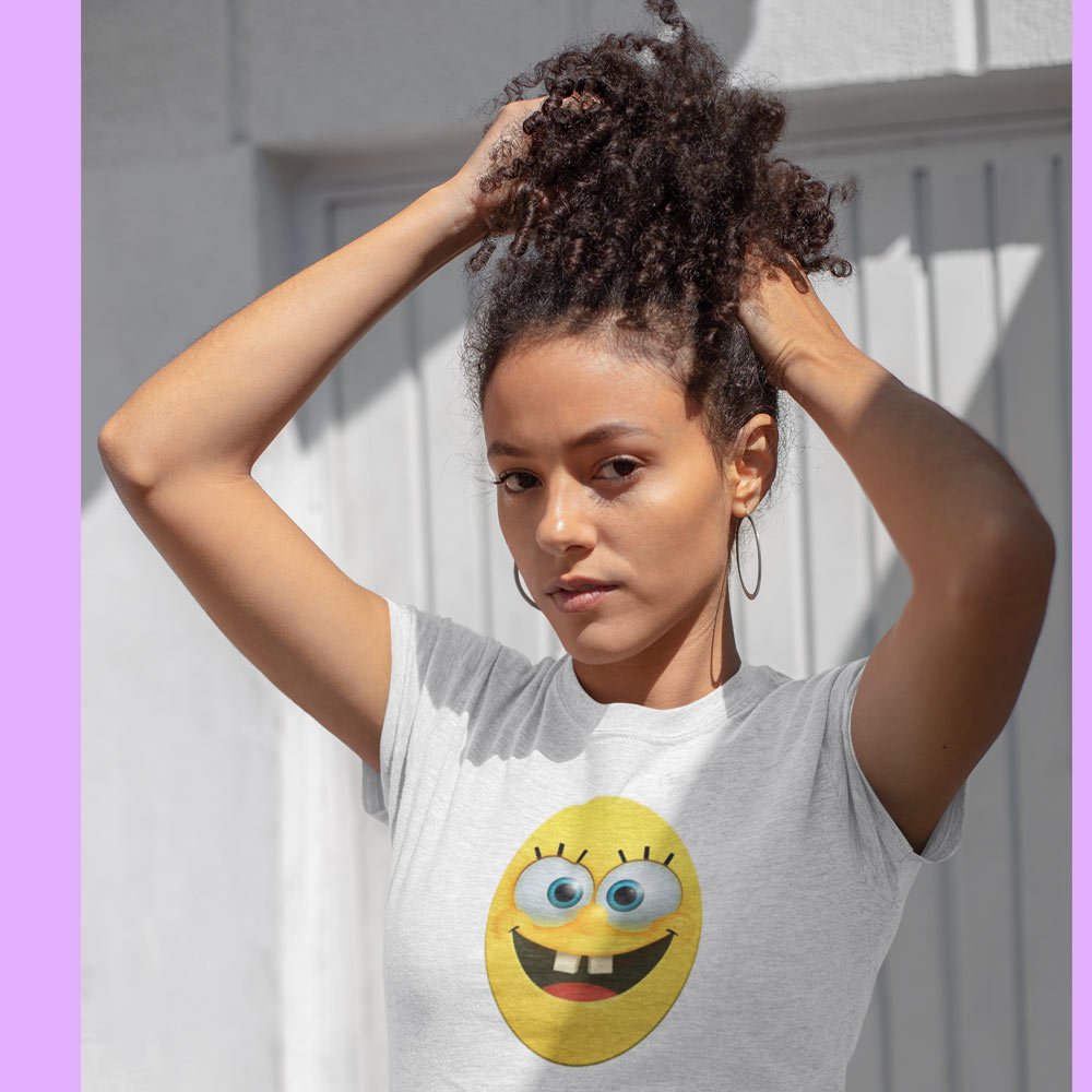 Pure Cotton Bio-Washed T-Shirt Chest Printed-Funny Egg head Emoji Design-9-by ZingerTees-Unisex-EL9120455 - Image 2