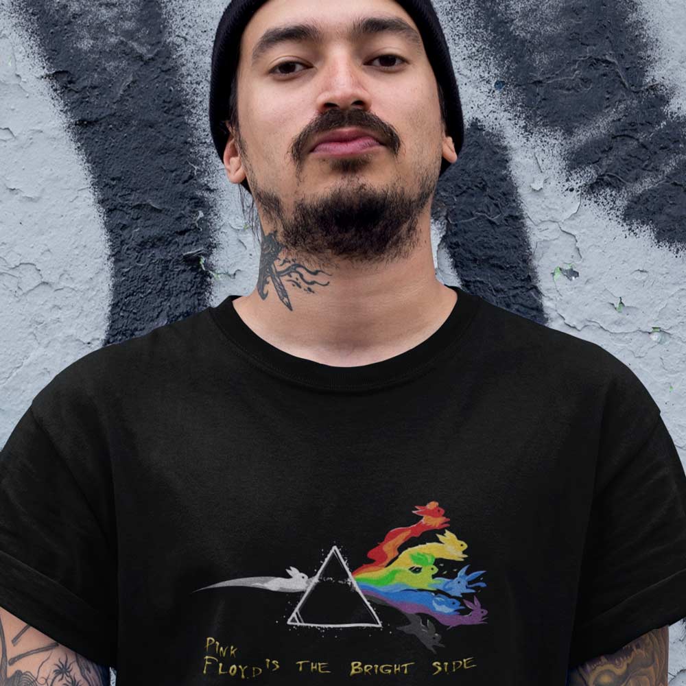 Pure Cotton Bio-Washed T-Shirt Chest Printed-Legends Series - Tribute to Pink Floyd Design No.2-by ZingerTees-Unisex-EL9120317 - Image 4