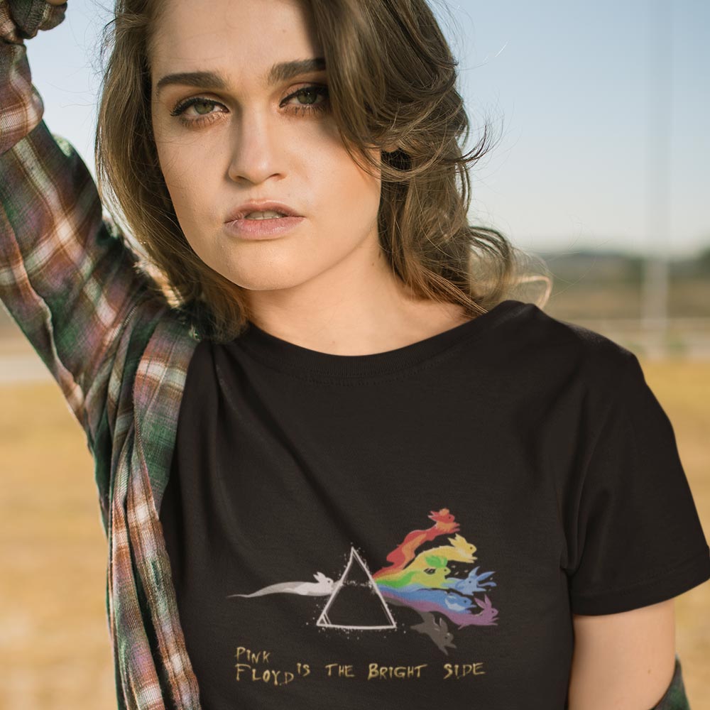 Pure Cotton Bio-Washed T-Shirt Chest Printed-Legends Series - Tribute to Pink Floyd Design No.2-by ZingerTees-Unisex-EL9120317