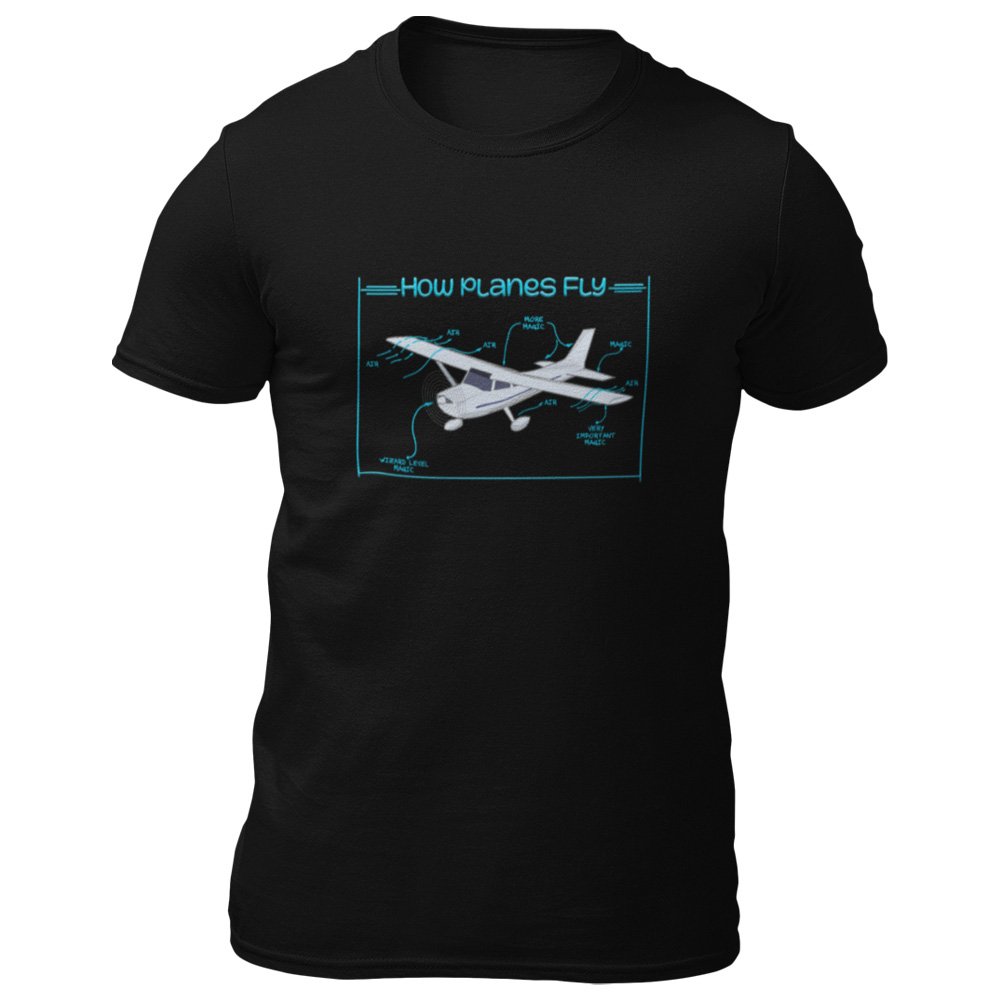 Pure Cotton Bio-Washed T-Shirt Chest Printed-Funny Design-How A Plane Flies-by ZingerTees-Unisex-EL9120335 - Image 7