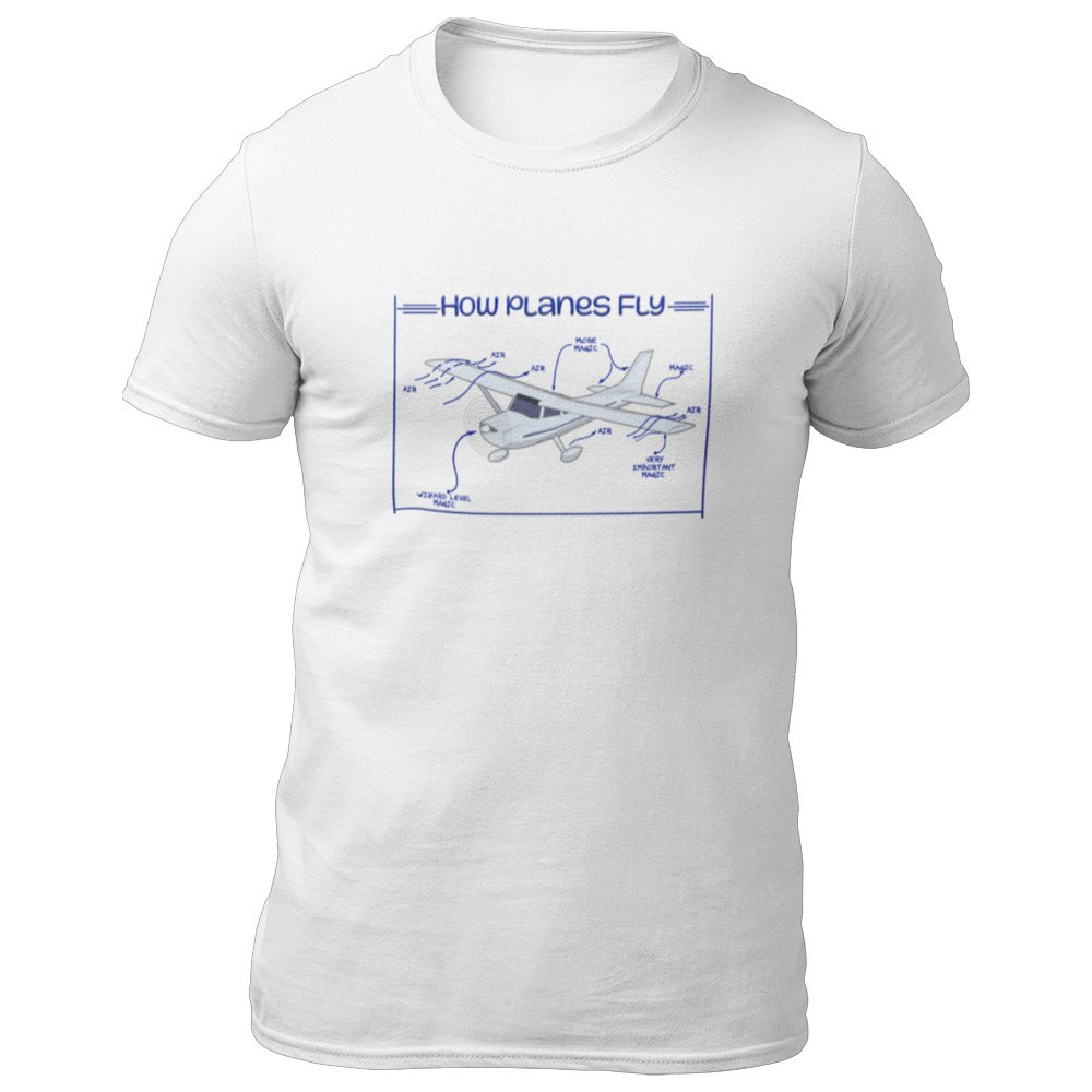 Pure Cotton Bio-Washed T-Shirt Chest Printed-Funny Design-How A Plane Flies-by ZingerTees-Unisex-EL9120335 - Image 5