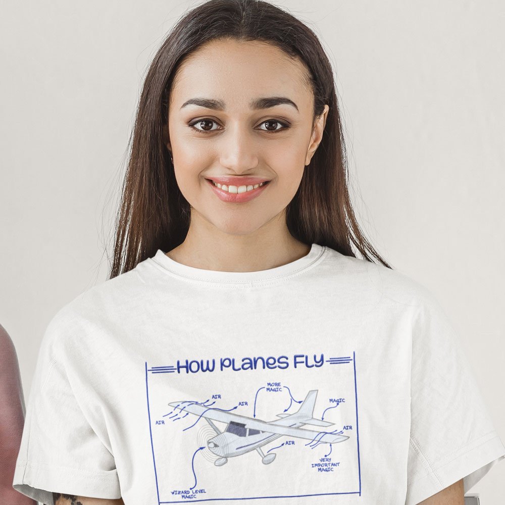 Pure Cotton Bio-Washed T-Shirt Chest Printed-Funny Design-How A Plane Flies-by ZingerTees-Unisex-EL9120335 - Image 4