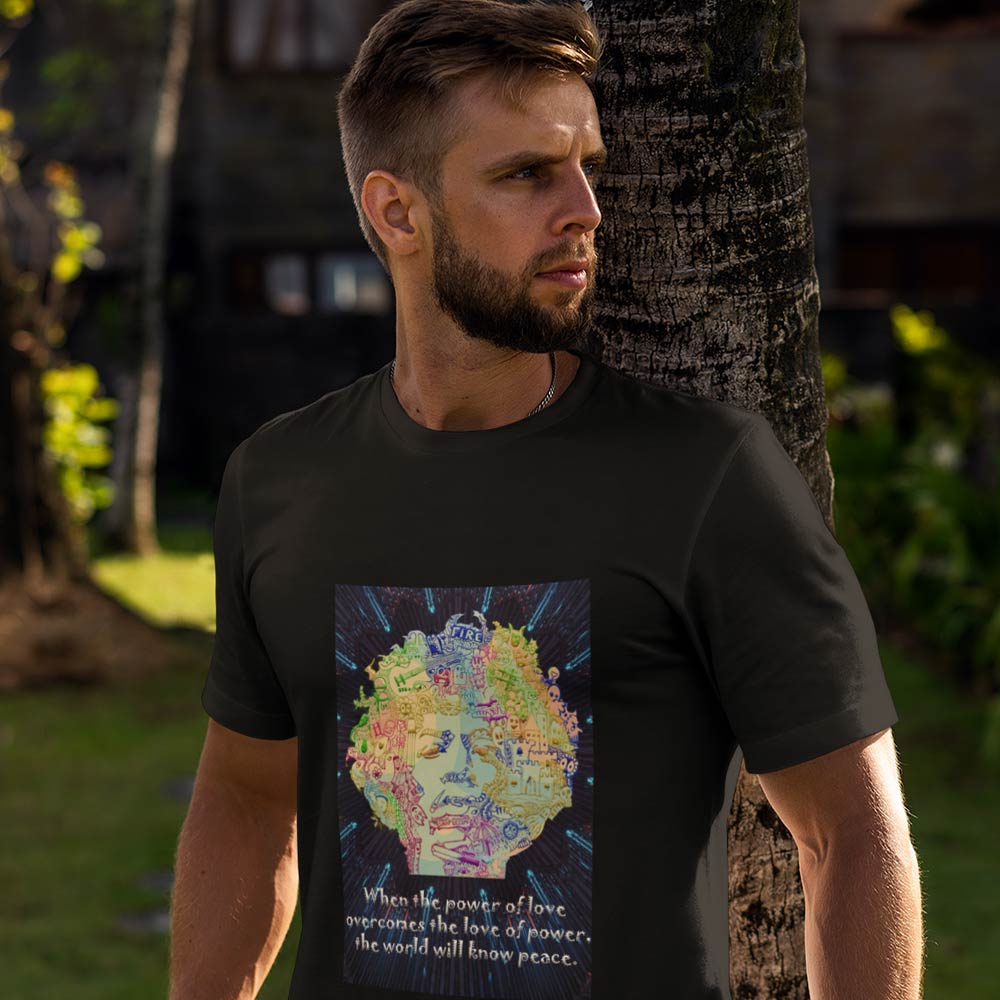 Pure Cotton Bio-Washed T-Shirt Chest Printed-Legends Series - Tribute to Jimmy Hendrix Design No.2-by ZingerTees-Unisex-EL9120318 - Image 3