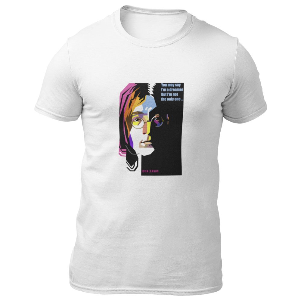 Pure Cotton Bio-Washed T-Shirt Chest Printed-Tribute to John Lennon-Rock Music Legends-1-by ZingerTees-Unisex-EL9120348 - Image 6