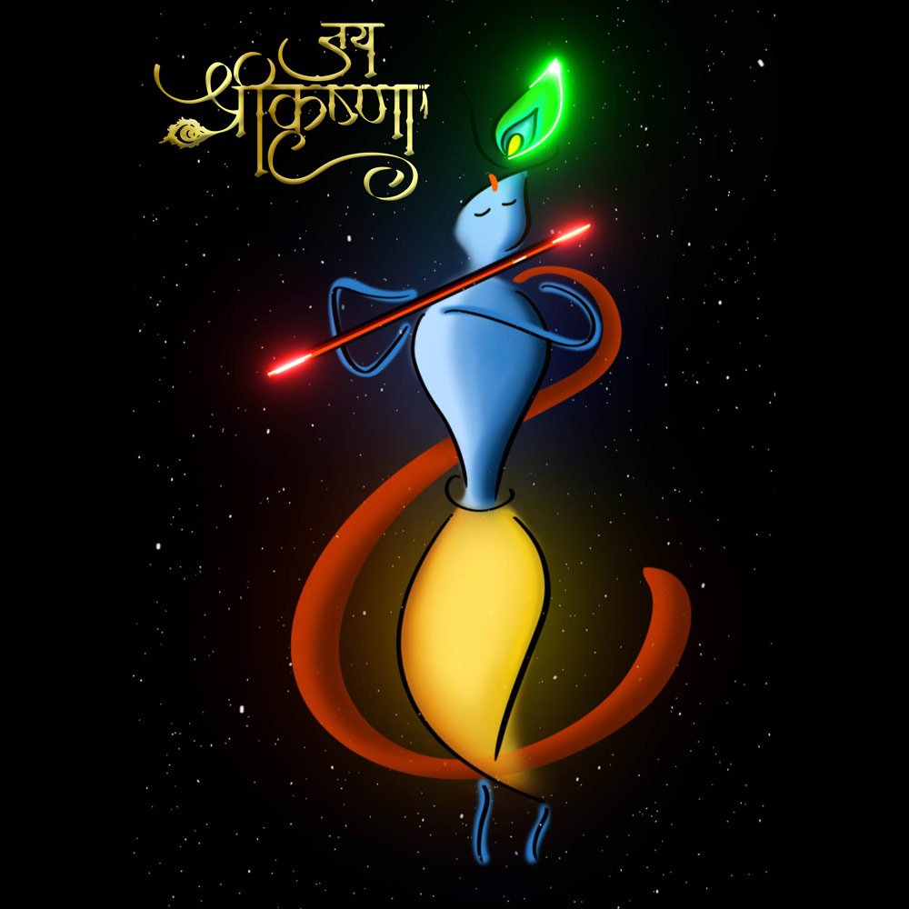 Pure Cotton Bio-Washed T-Shirt Chest Printed-Hindu God Lord Krishna-Design-3-by ZingerTees-Unisex-EL9120441 - Image 9