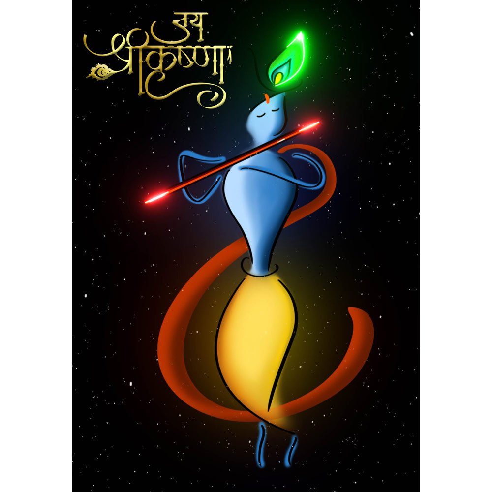 Pure Cotton Bio-Washed T-Shirt Chest Printed-Hindu God Lord Krishna-Design-3-by ZingerTees-Unisex-EL9120441 - Image 10