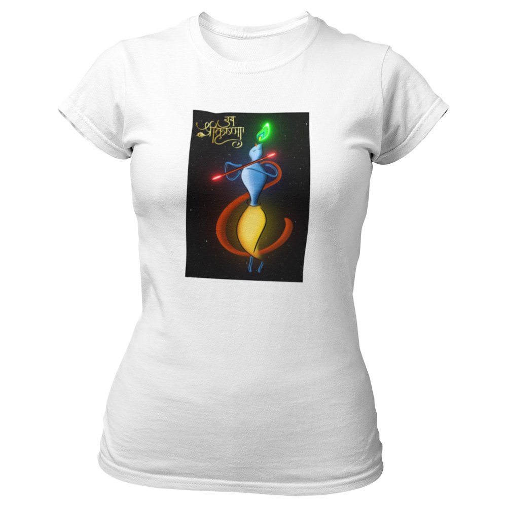 Pure Cotton Bio-Washed T-Shirt Chest Printed-Hindu God Lord Krishna-Design-3-by ZingerTees-Unisex-EL9120441 - Image 8