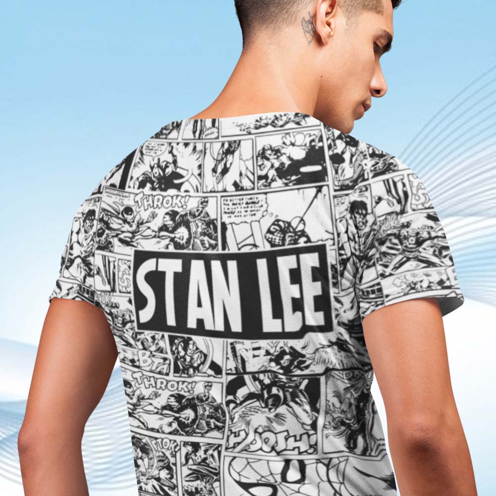 Super Dry-fit Printed T-Shirt - Superhero Series - Tribute to Stan Lee from Marvel - Design - by ZingerTees-Unisex-EL9120332 - Image 4