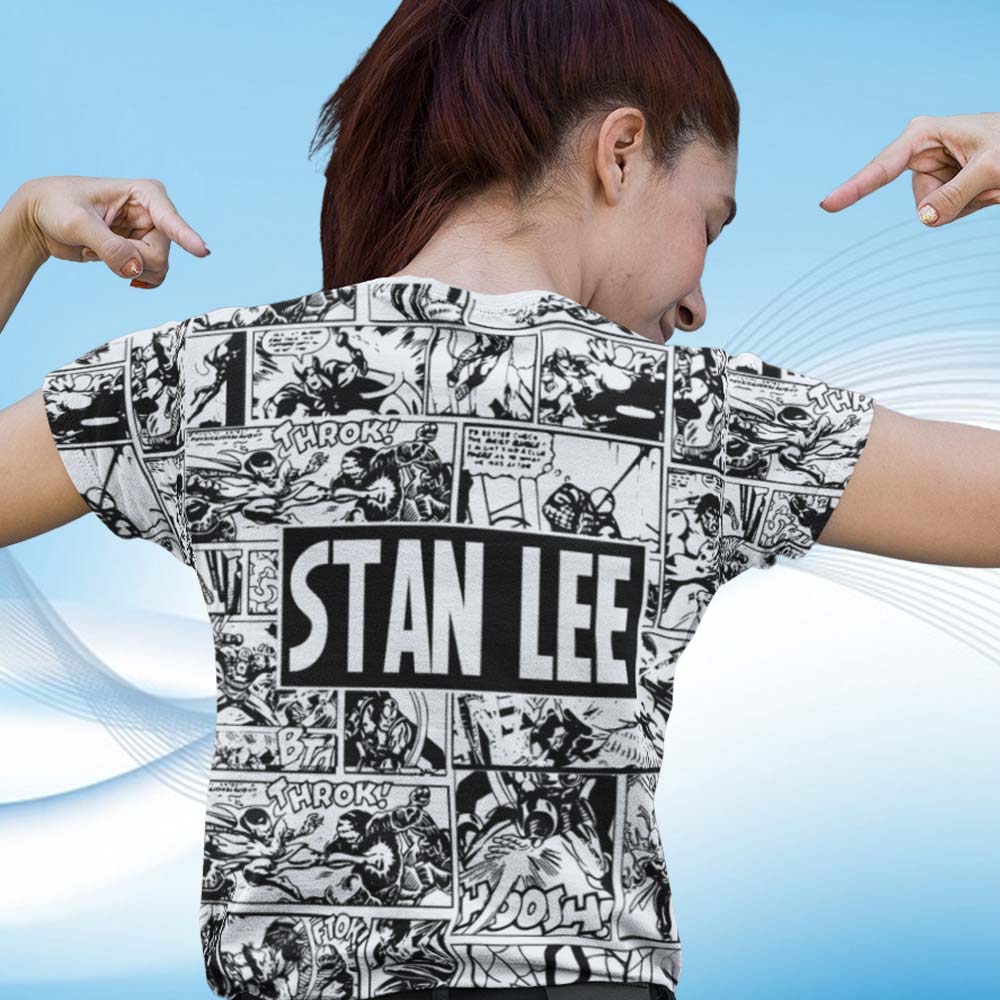 Super Dry-fit Printed T-Shirt - Superhero Series - Tribute to Stan Lee from Marvel - Design - by ZingerTees-Unisex-EL9120332 - Image 2